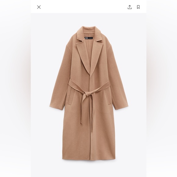 Zara Wool Beige Coat - Picture 1 of 5